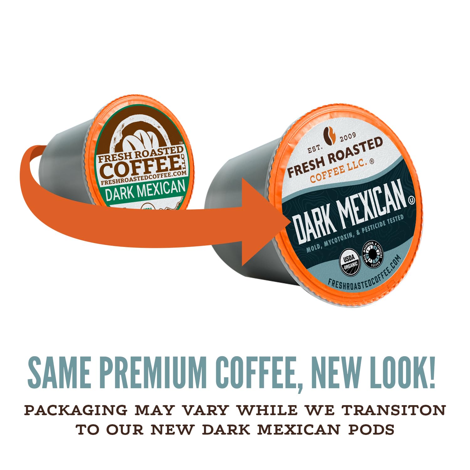 Fresh Roasted Coffee inside-view of pod filter and coffee grounds for quality inspection