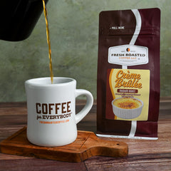 Fresh Roasted Coffee being poured in a pour-over cone benefit: easy brewing and rich aroma