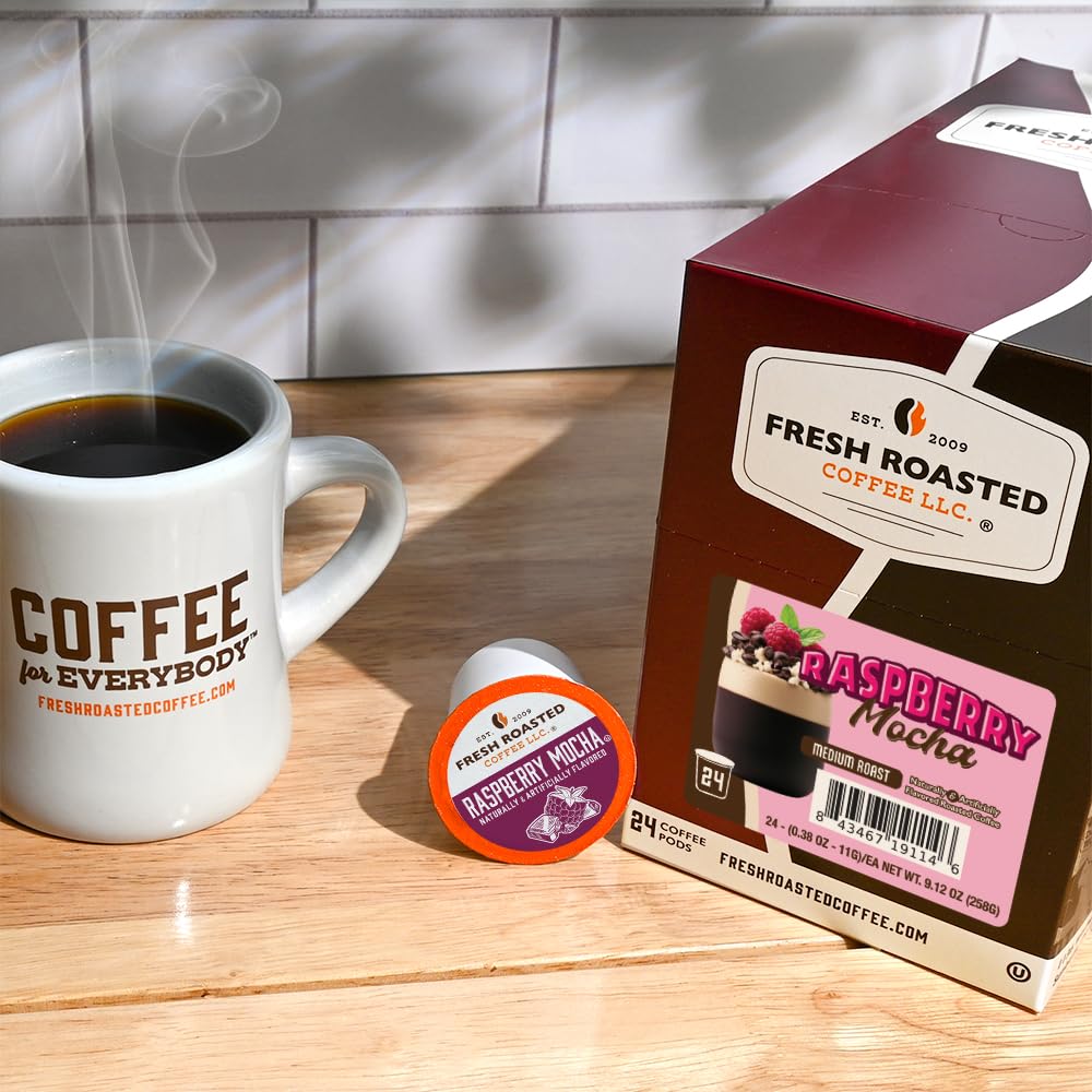 Fresh Roasted Coffee brewed cup top view displaying rich color and inviting aroma
