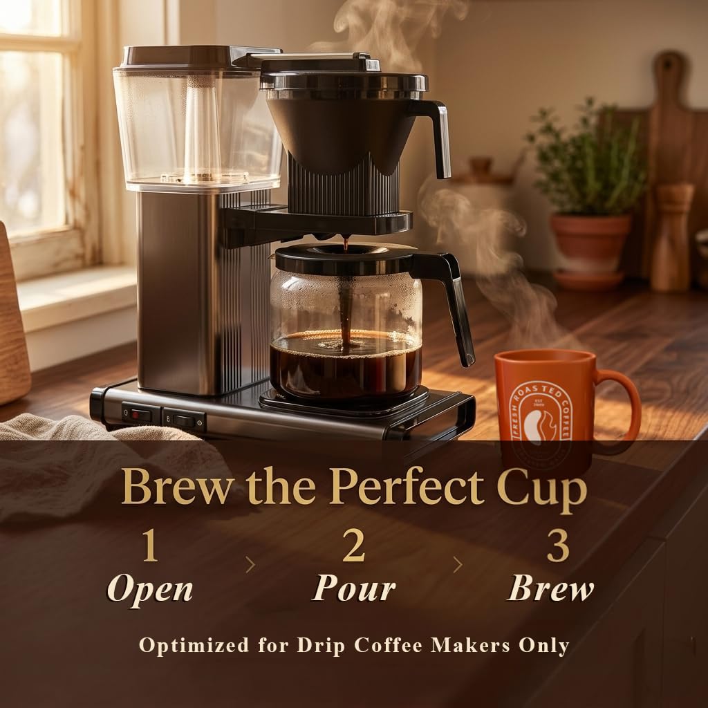 Fresh Roasted Coffee USA roast label and Loring roaster reference for sustainable quality