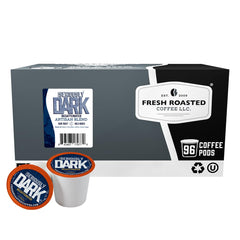 Fresh Roasted Coffee front packaging showing bold branding and product count for convenience