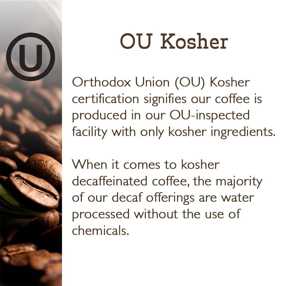 Fresh Roasted Coffee kosher certification label emphasizing quality assurance