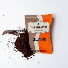 Fresh Roasted Coffee single fractional pack close-up displaying pre-measured convenience