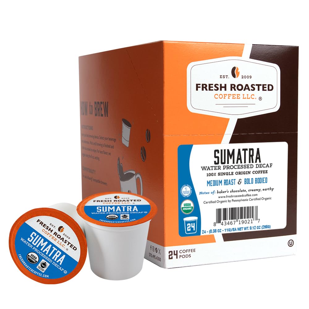 Fresh Roasted Coffee front packaging showing product name and certifications for trust