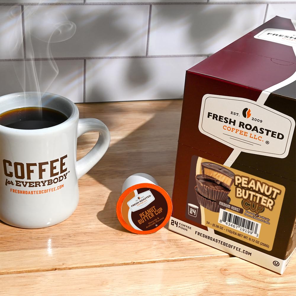 Fresh Roasted Coffee ground coffee texture with infused peanut butter notes
