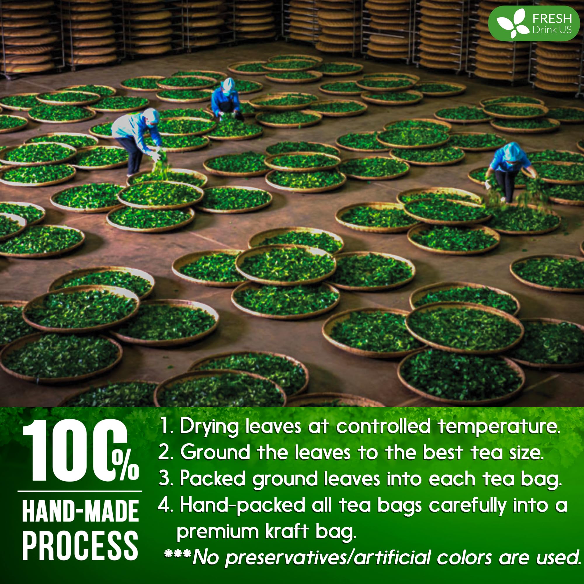 FRESHDRINKUS biodegradable tea bag material detail emphasizing eco benefit