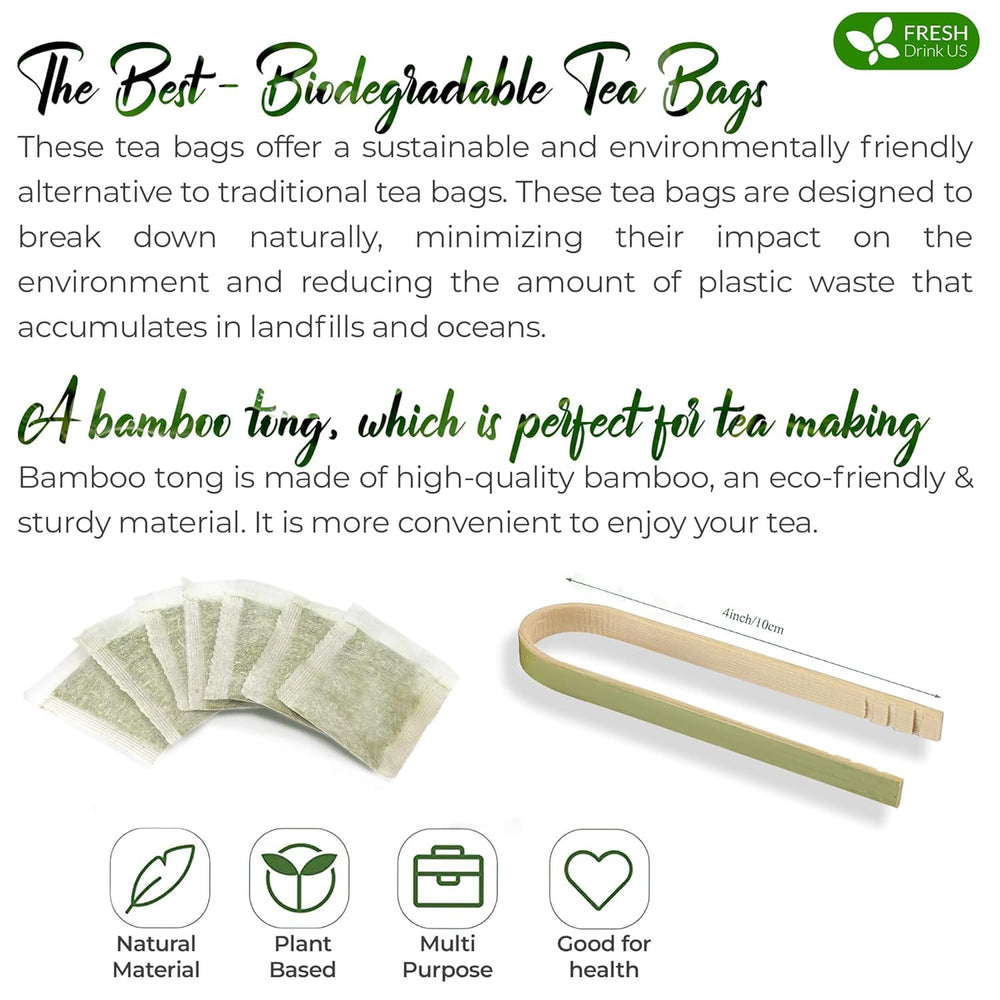 FRESHDRINKUS biodegradable bag material texture demonstrating eco benefit