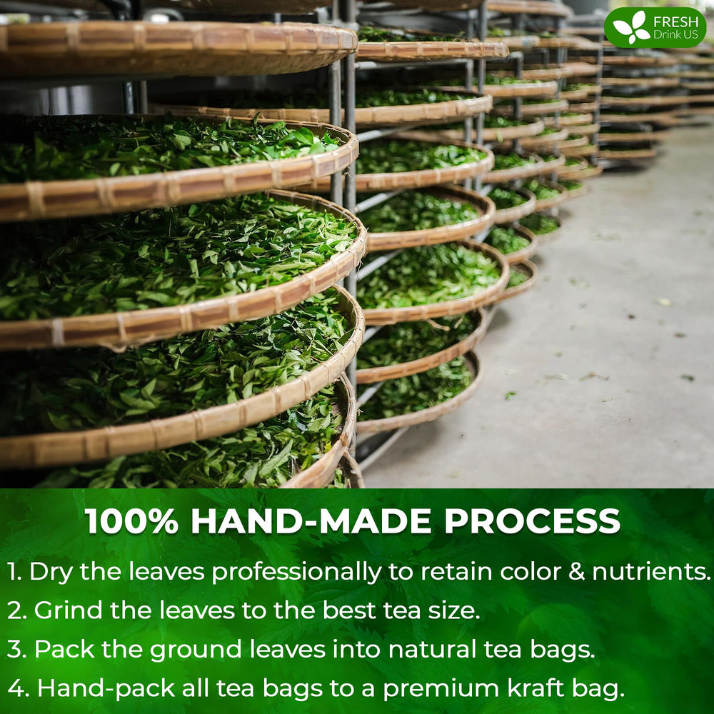 FreshDrinkUS corn-fiber sachet material detail highlighting eco-friendly compostable benefit