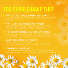 FRESHDRINKUS dried chamomile flowers texture showing natural aroma and quality