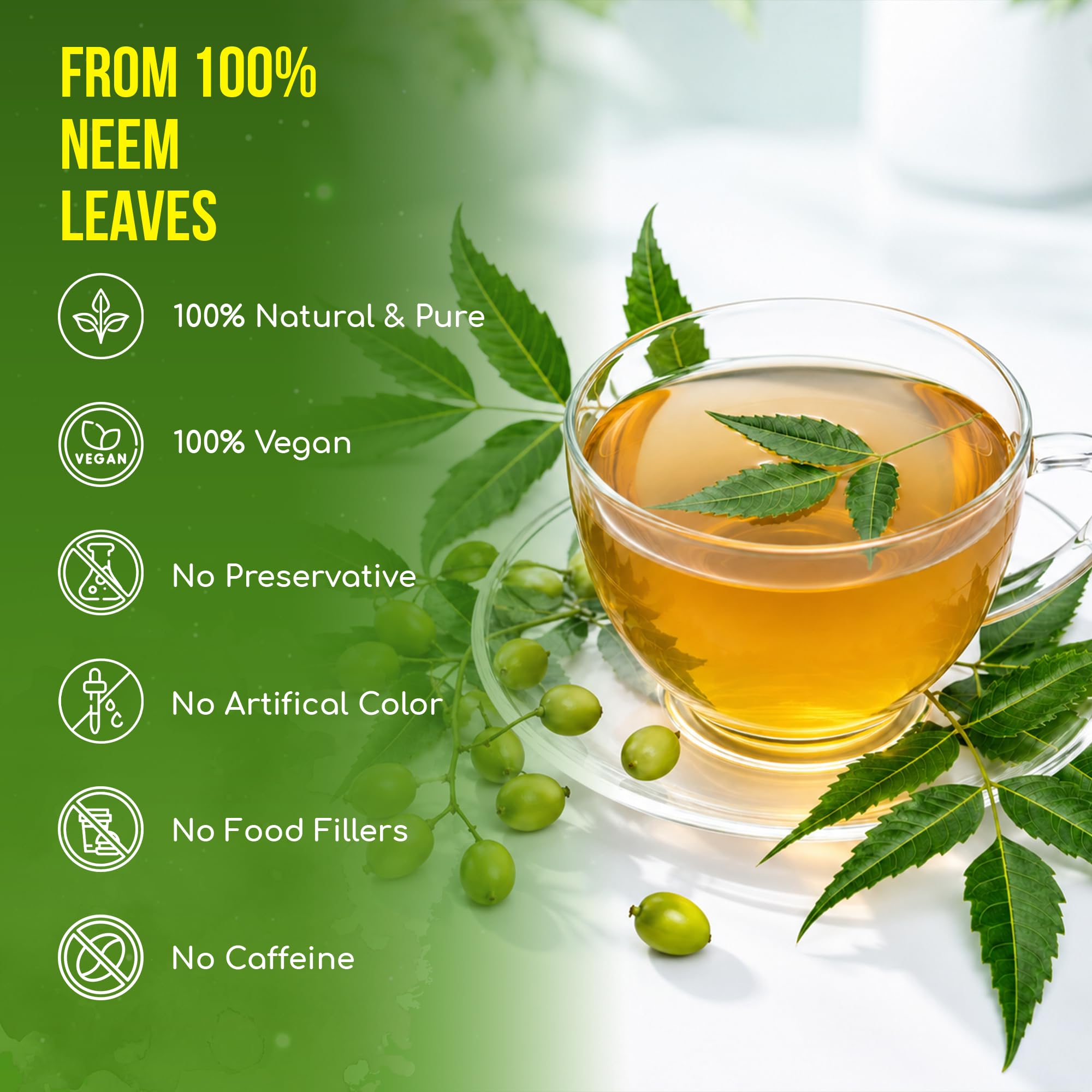 FreshDrinkUS dried neem leaves spread to show natural color and processing quality