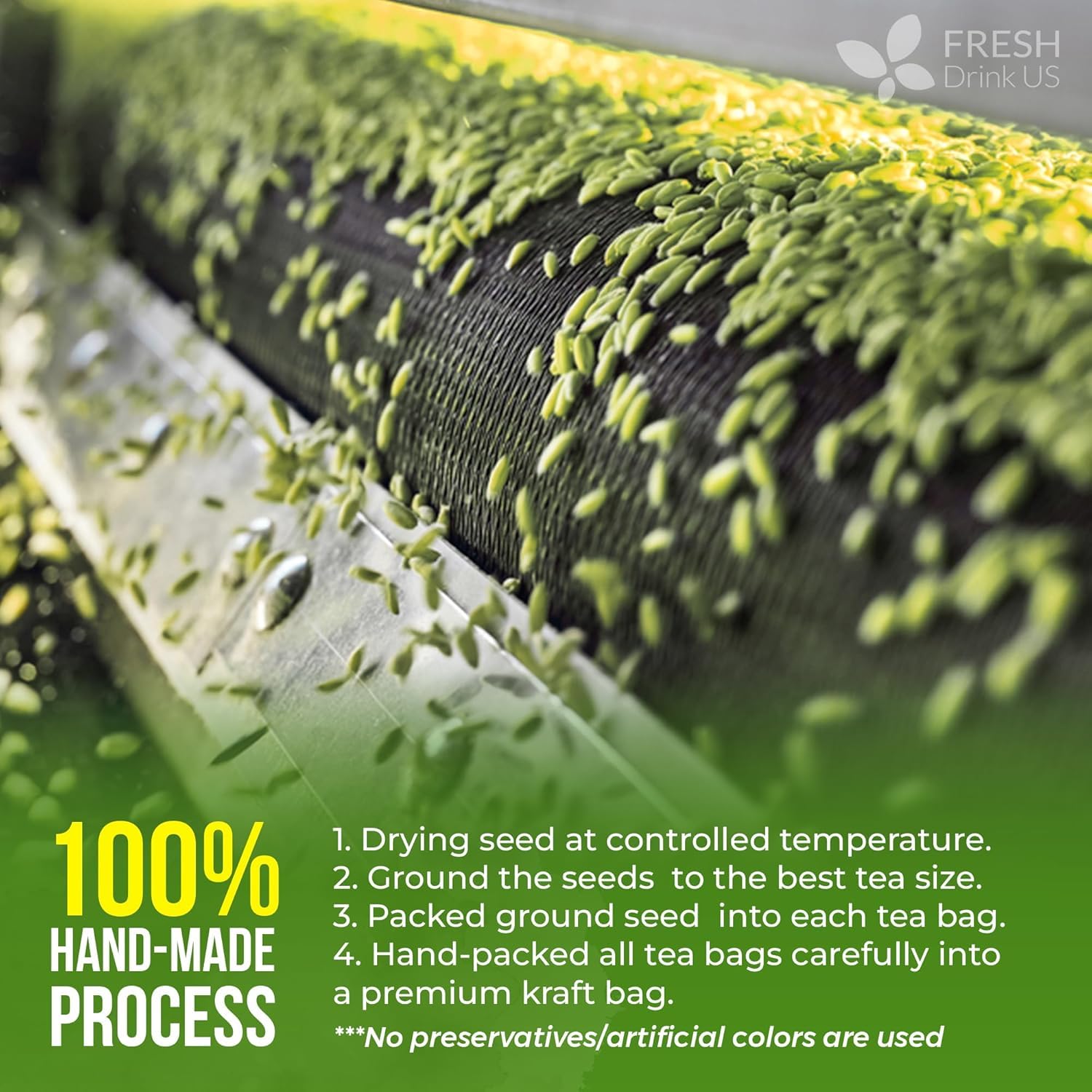 FRESHDRINKUS biodegradable tag emphasizing eco-friendly packaging