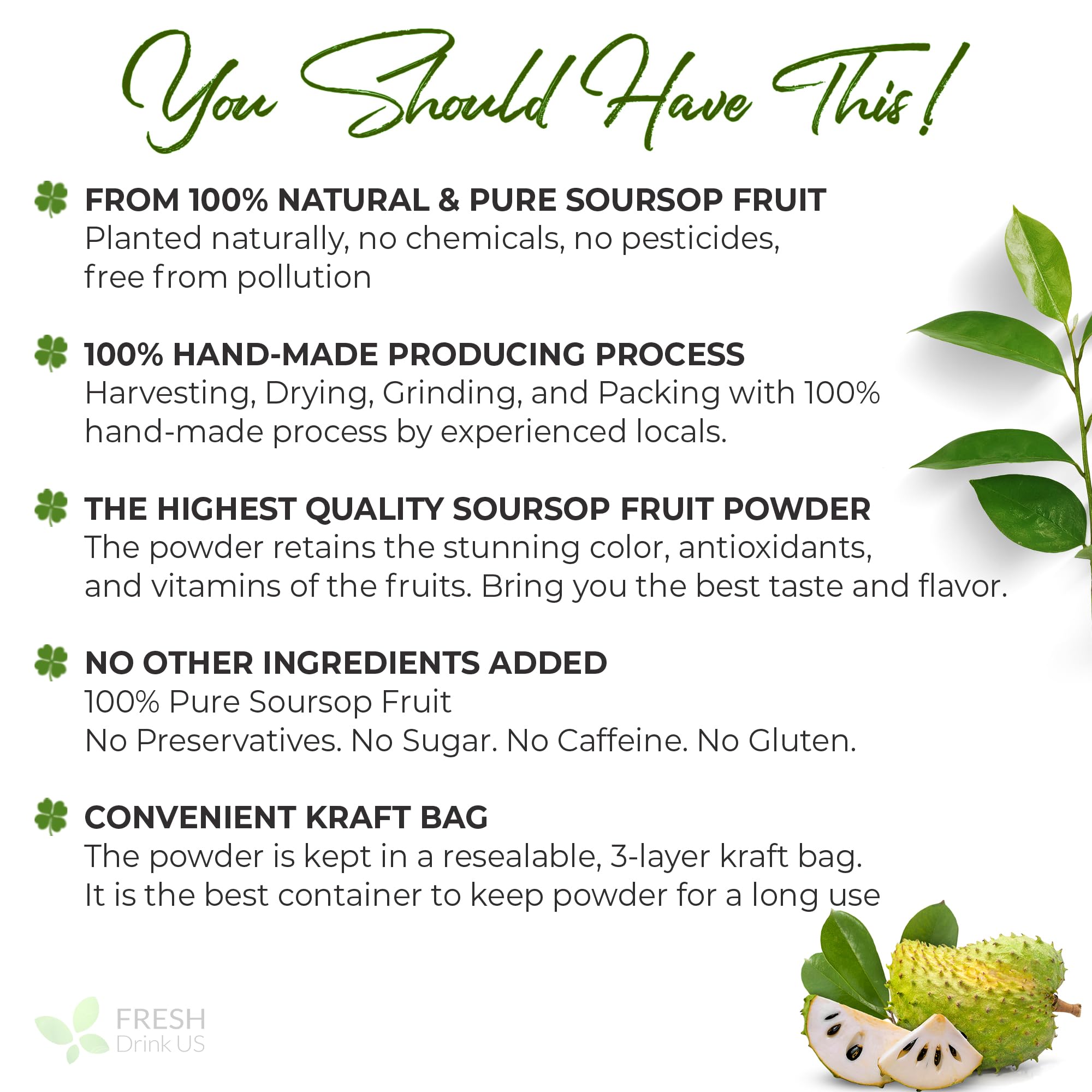freshdrinkus close-up of fine soursop powder texture and smooth blendability