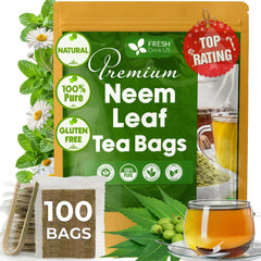 FreshDrinkUS front packaging showing 100 tea bags and product branding benefits