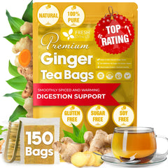FreshDrinkUS front packaging showing 150 tea bags and resealable pouch benefits