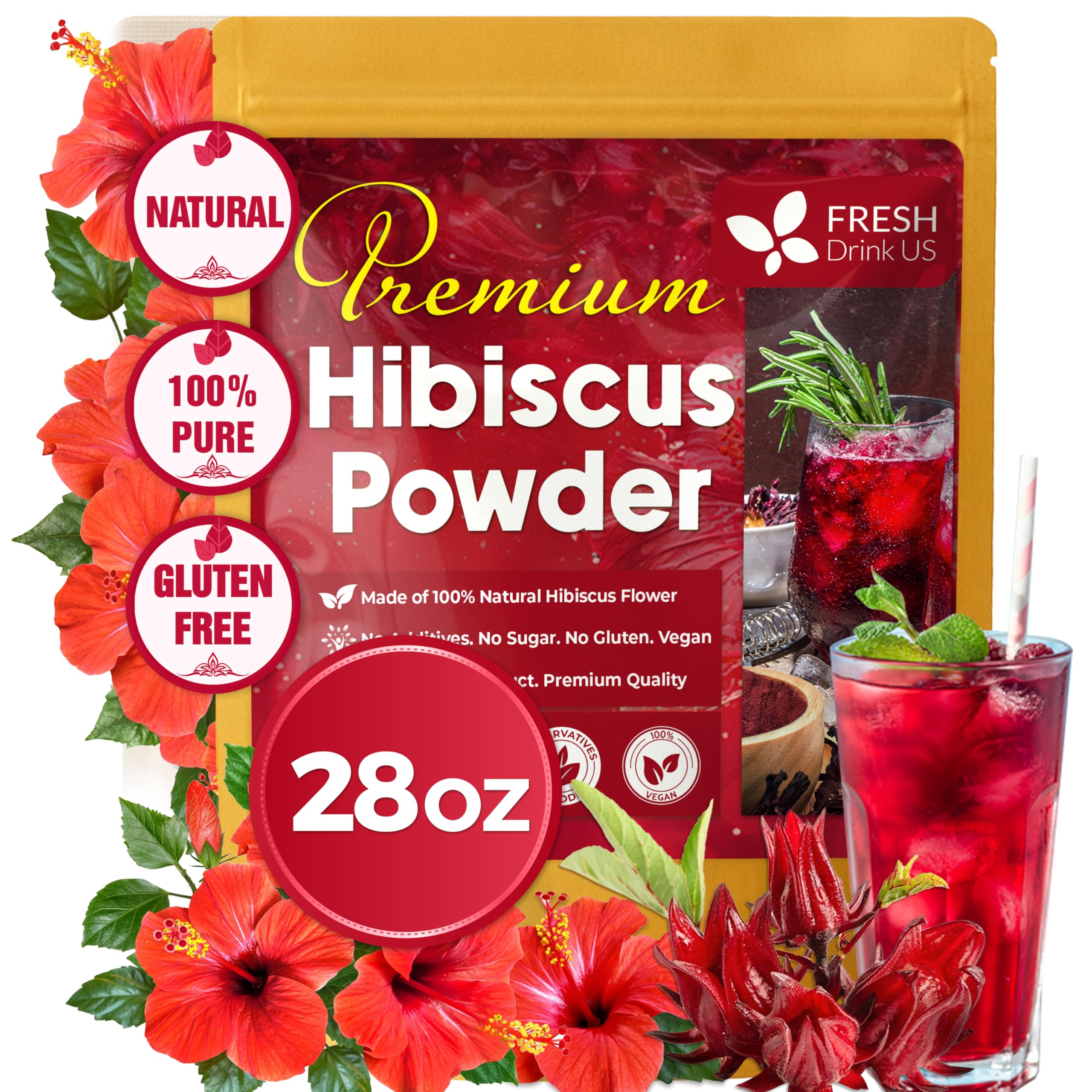 FreshDrinkUS front pouch 28oz showing resealable packaging and clear labeling benefits freshness