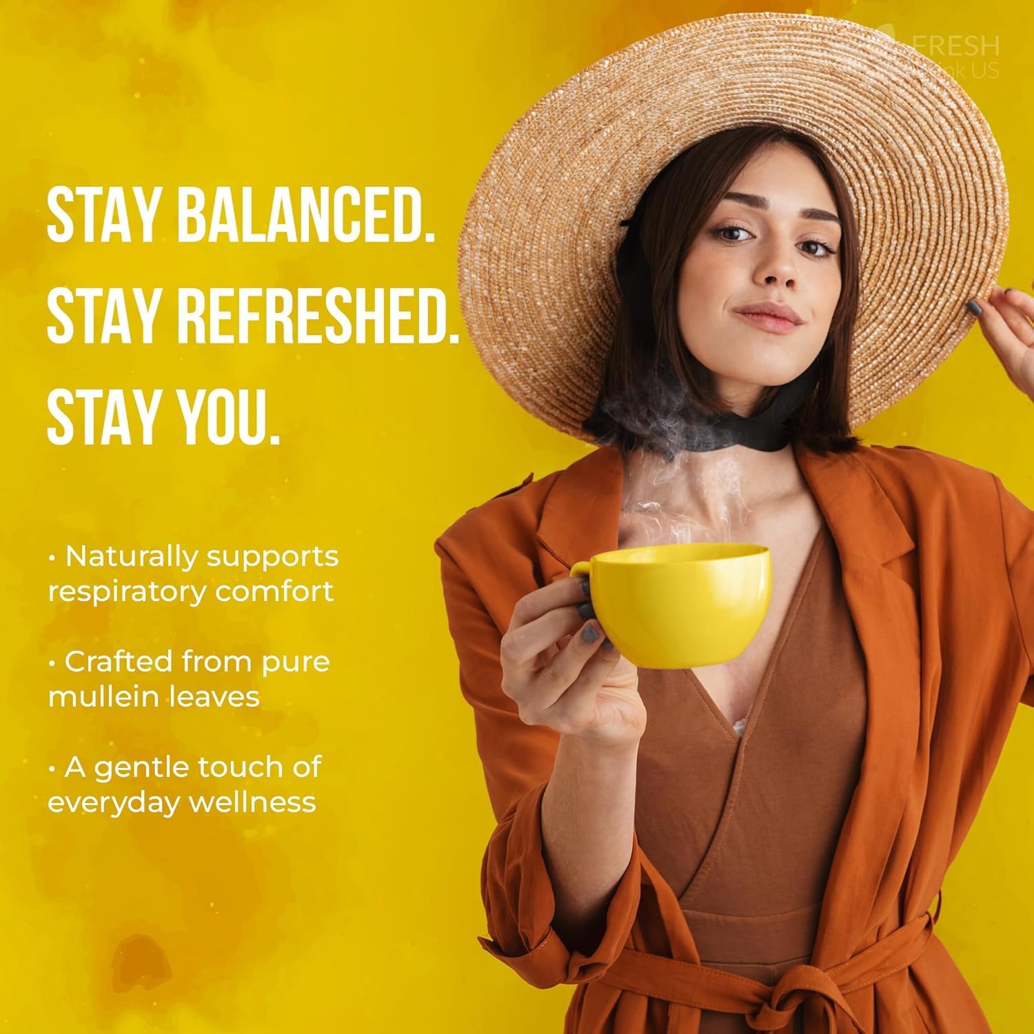 FRESHDRINKUS kraft packaging open with tea bags emphasizing freshness protection