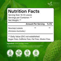 FRESHDRINKUS loose whole soursop leaves pile highlighting natural whole-leaf quality