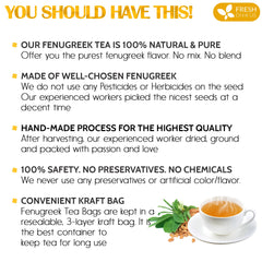 FreshDrinkUS tea bag close-up revealing natural fenugreek texture for easy brewing