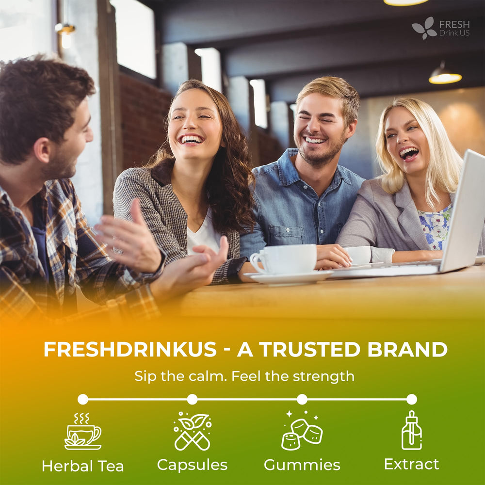 FRESHDRINKUS tea bags steeping in a travel mug for on-the-go convenience