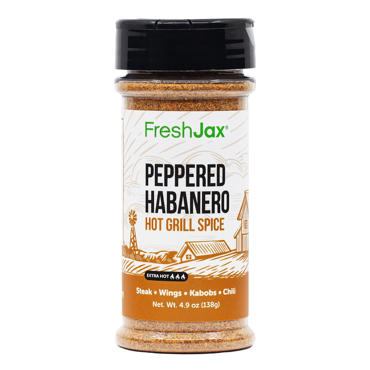 FreshJax front packaging showing peppered habanero flavor and vibrant label benefit