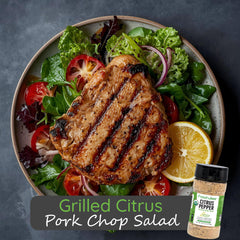 FreshJax seasoning applied to grilled salmon, adds zesty pepper crust