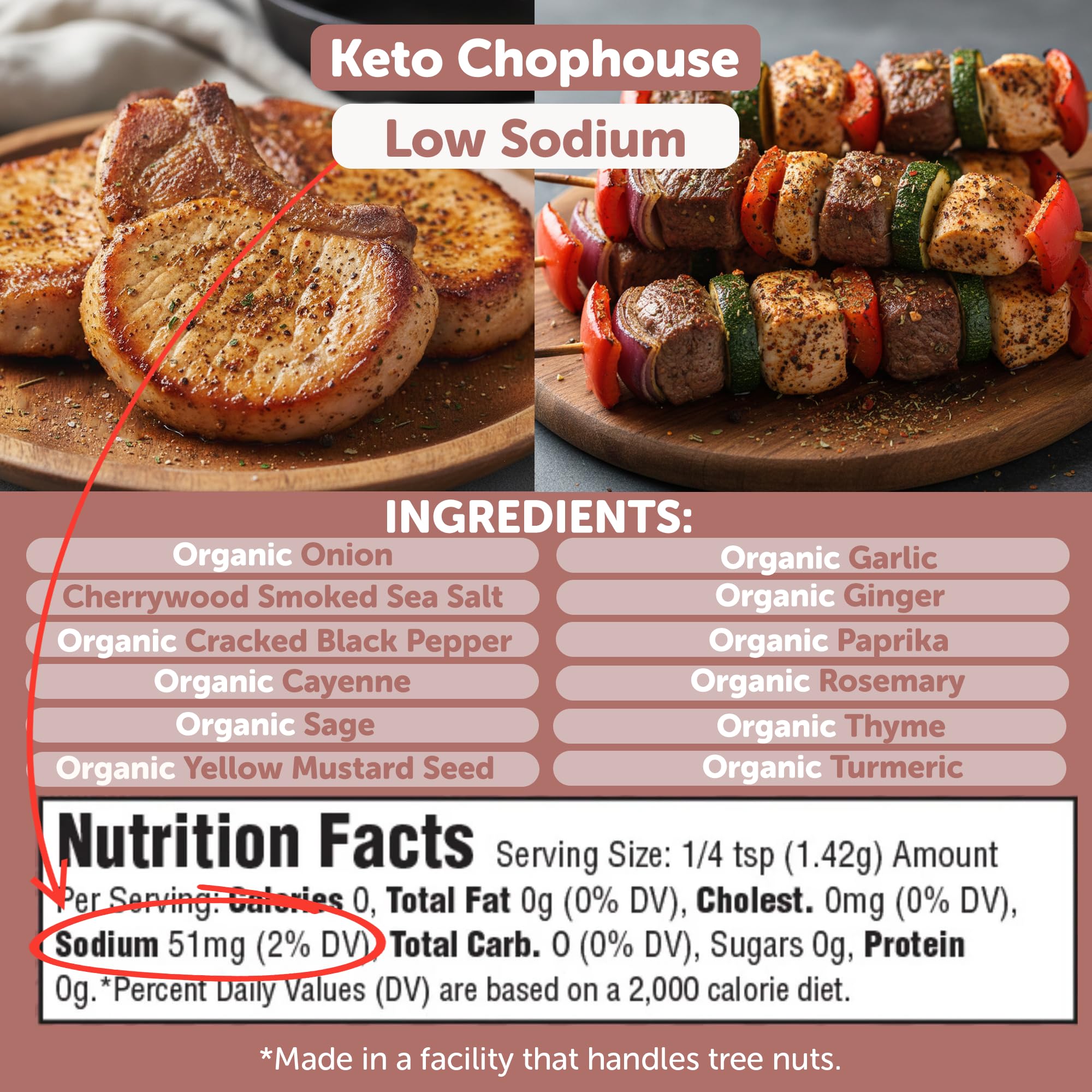FreshJax label showing organic and keto claims, communicates clean ingredients