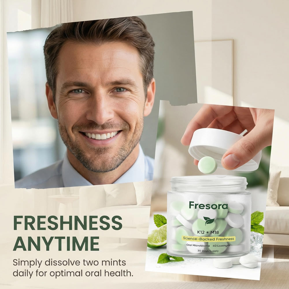 Fresora mint in hand to show scale and quick-access convenience for on-the-go freshness