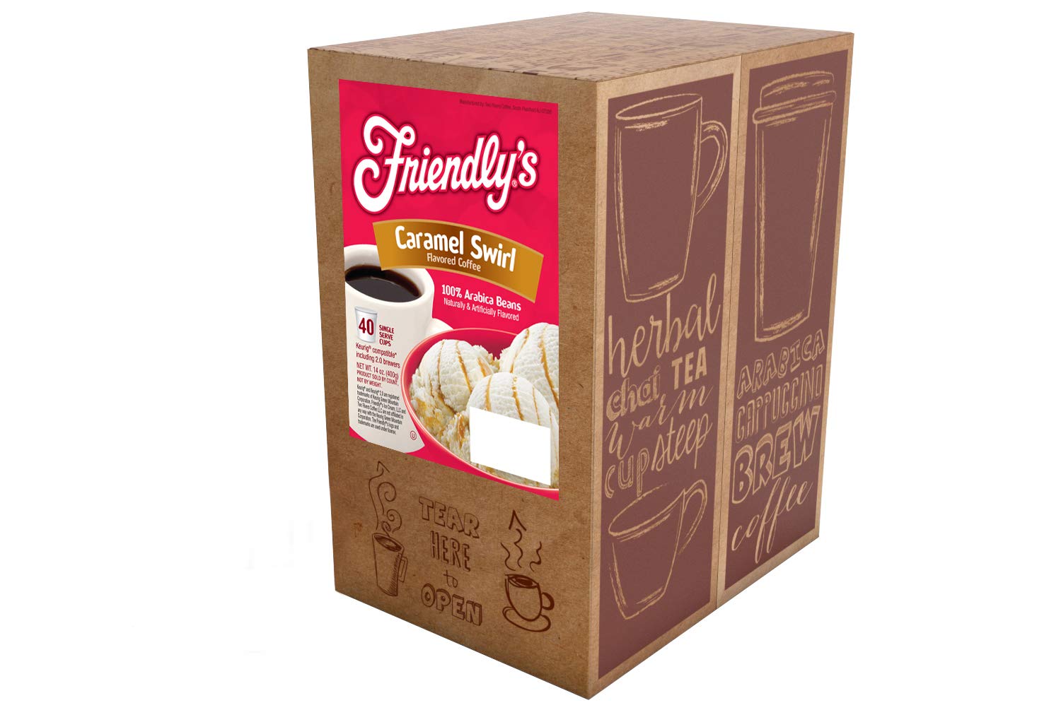 Friendly's close-up single pod highlighting seal and quick brew benefit