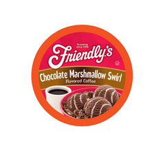 Friendly's front pack view showing chocolate marshmallow swirl flavor and 40-count convenience