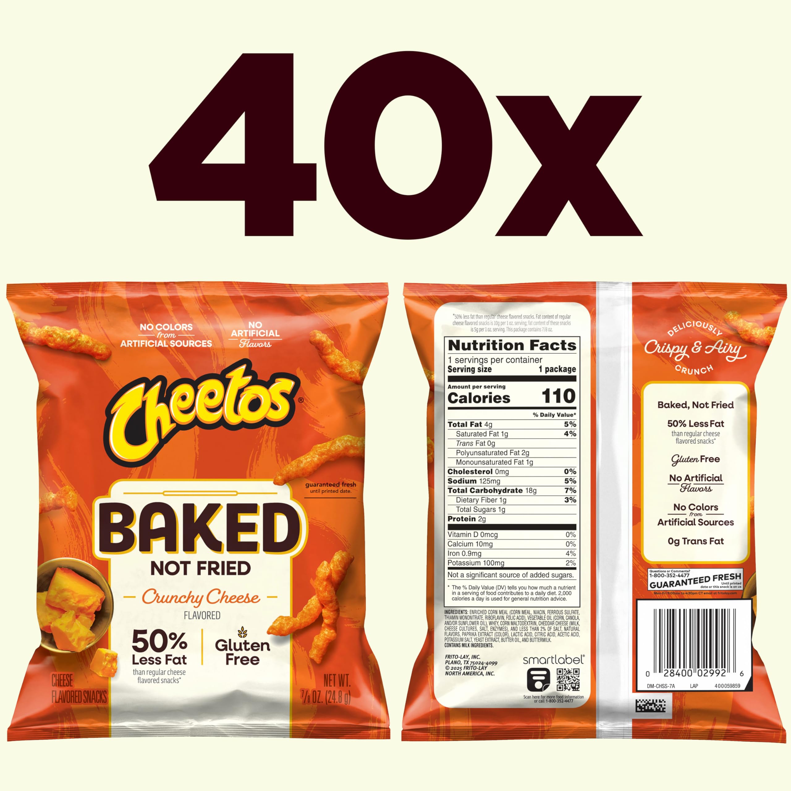 Frito-Lay close-up of baked Cheetos texture highlighting airy crunch and cheese coating