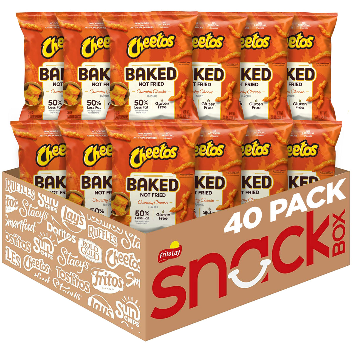 Frito-Lay front packaging showing 40-count bags and product branding for quick stocking
