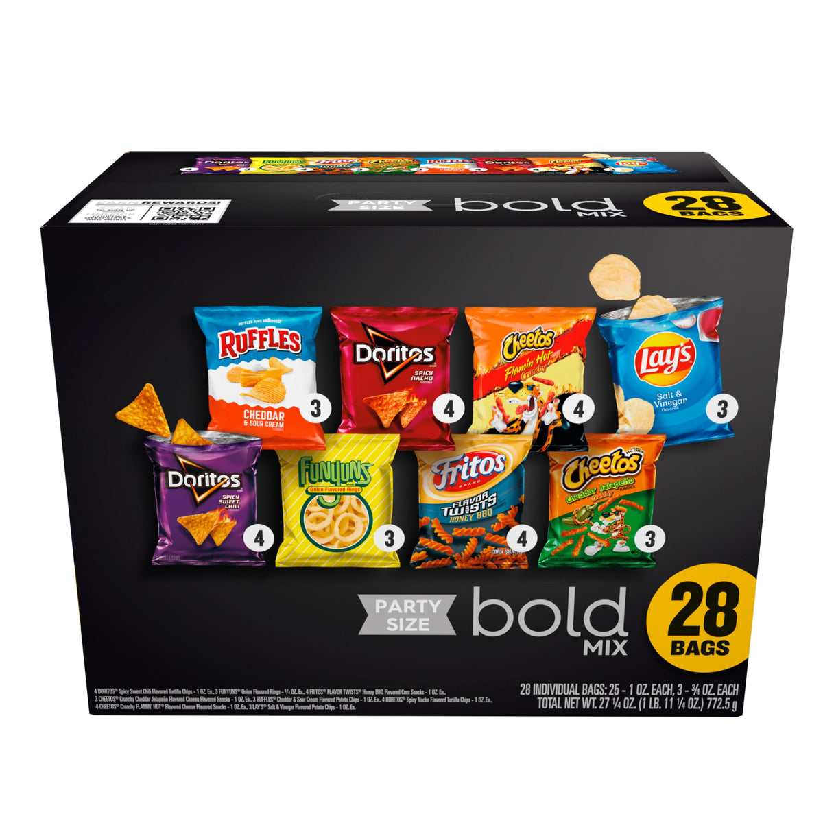 Frito‑Lay bold mix cube front packaging showing 28-count convenience