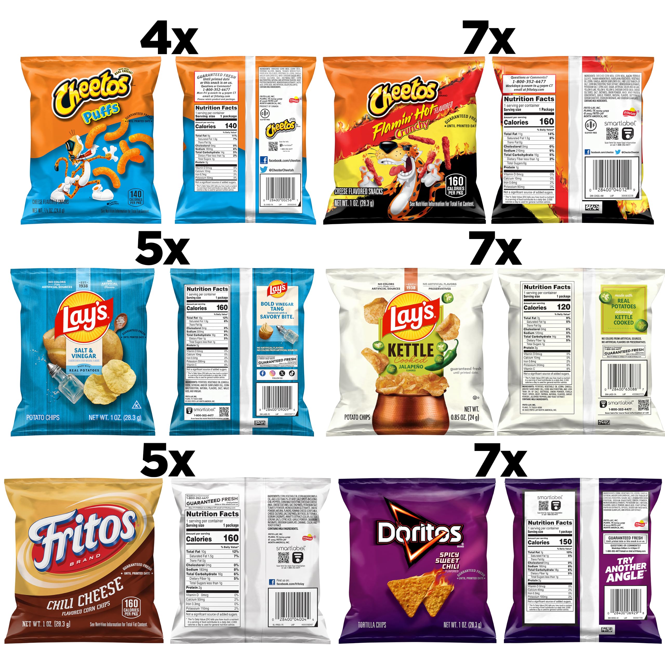 Frito-Lay open box with individually wrapped snack bags for quick selection