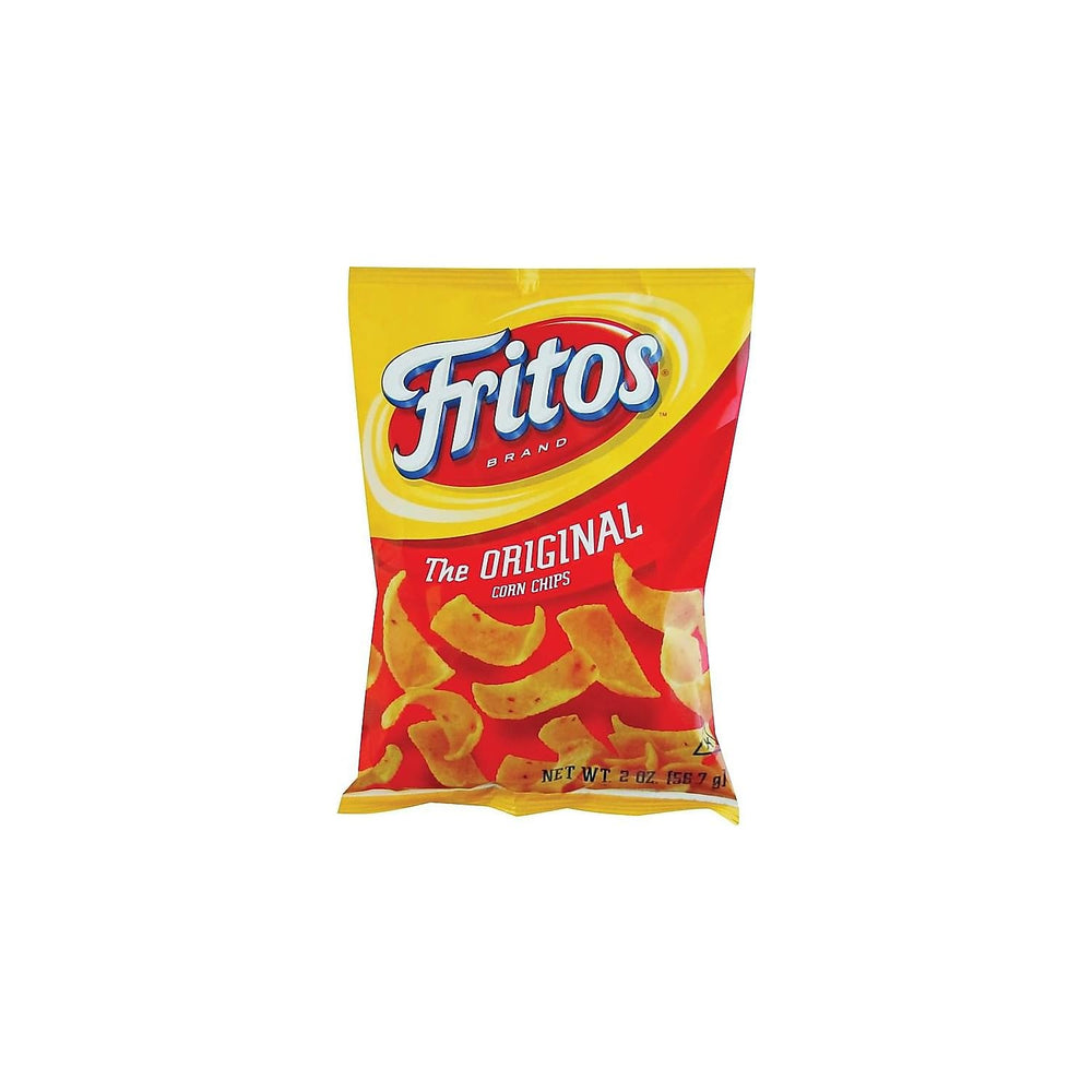 Fritos front packaging showing brand and 2-ounce single-serve bags, perfect for events