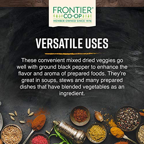 Frontier Co-op ingredients laid out showing carrots, peas, corn and parsley for meal versatility