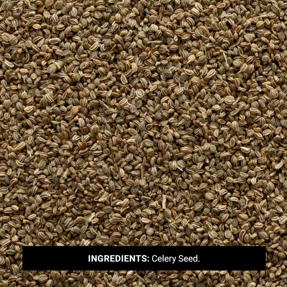 Close-up of whole celery seeds texture highlighting Frontier Co-op freshness and aroma
