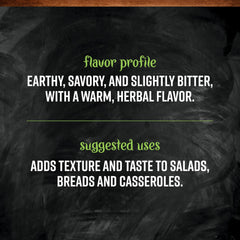 Crushed Frontier Co-op celery seed with mortar showing released oils for stronger flavor