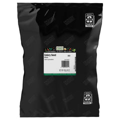 Frontier Co-op front packaging for 1 lb celery seed showing bulk value and kosher benefit