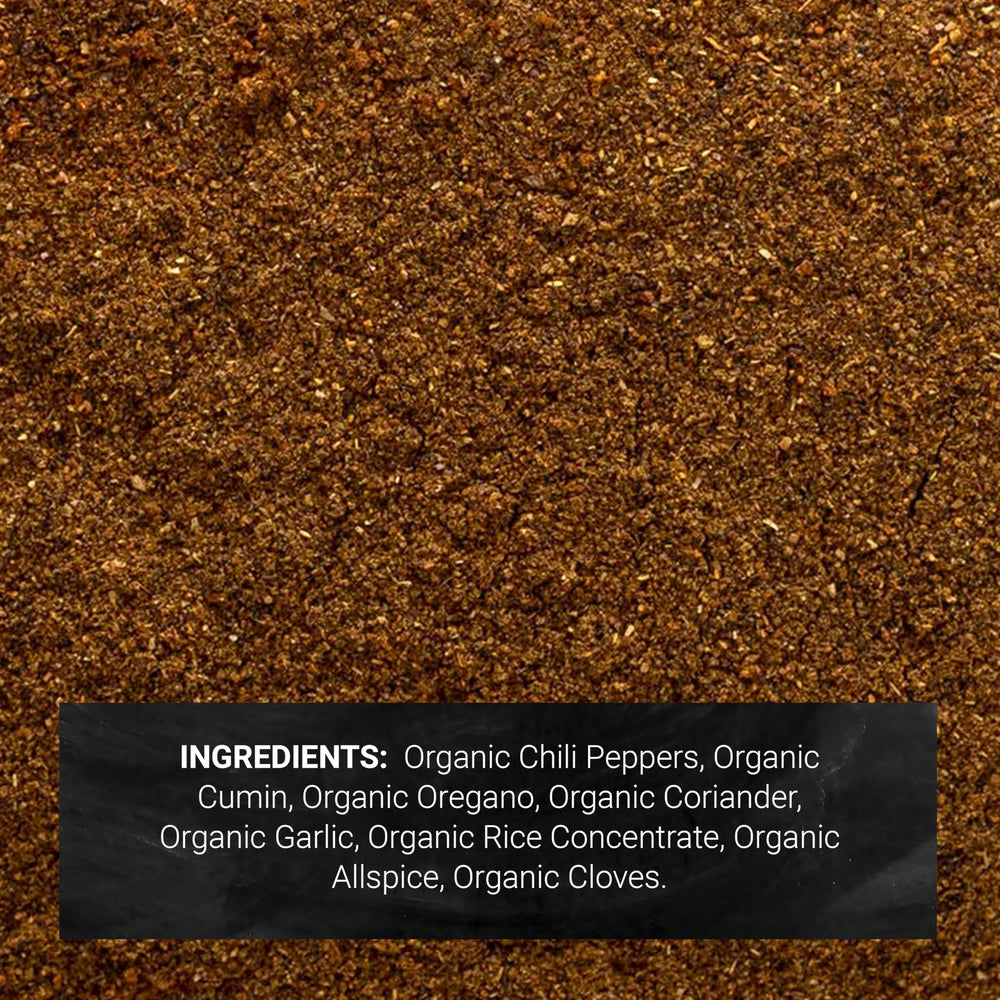 Frontier Co-op chili powder texture close-up highlighting vibrant color and aroma