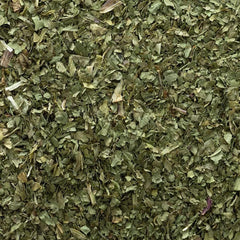 Close-up of cut and sifted Frontier Co-op cilantro texture, consistent flakes for even seasoning