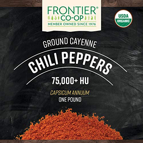 Frontier Co-op close-up of finely ground cayenne texture adding vivid color