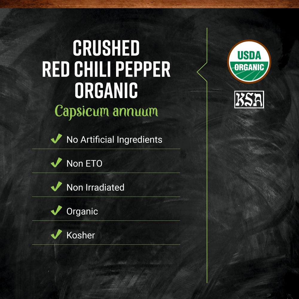 Frontier Co-op close-up of crushed red chili texture highlights vibrant color and concentrated heat