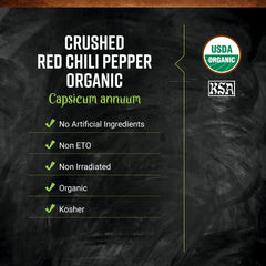 Frontier Co-op close-up of crushed red chili texture highlights vibrant color and concentrated heat