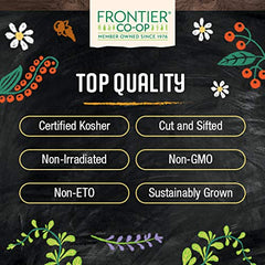 Frontier Co-op brewed eucalyptus tea in cup showing clear infusion aroma