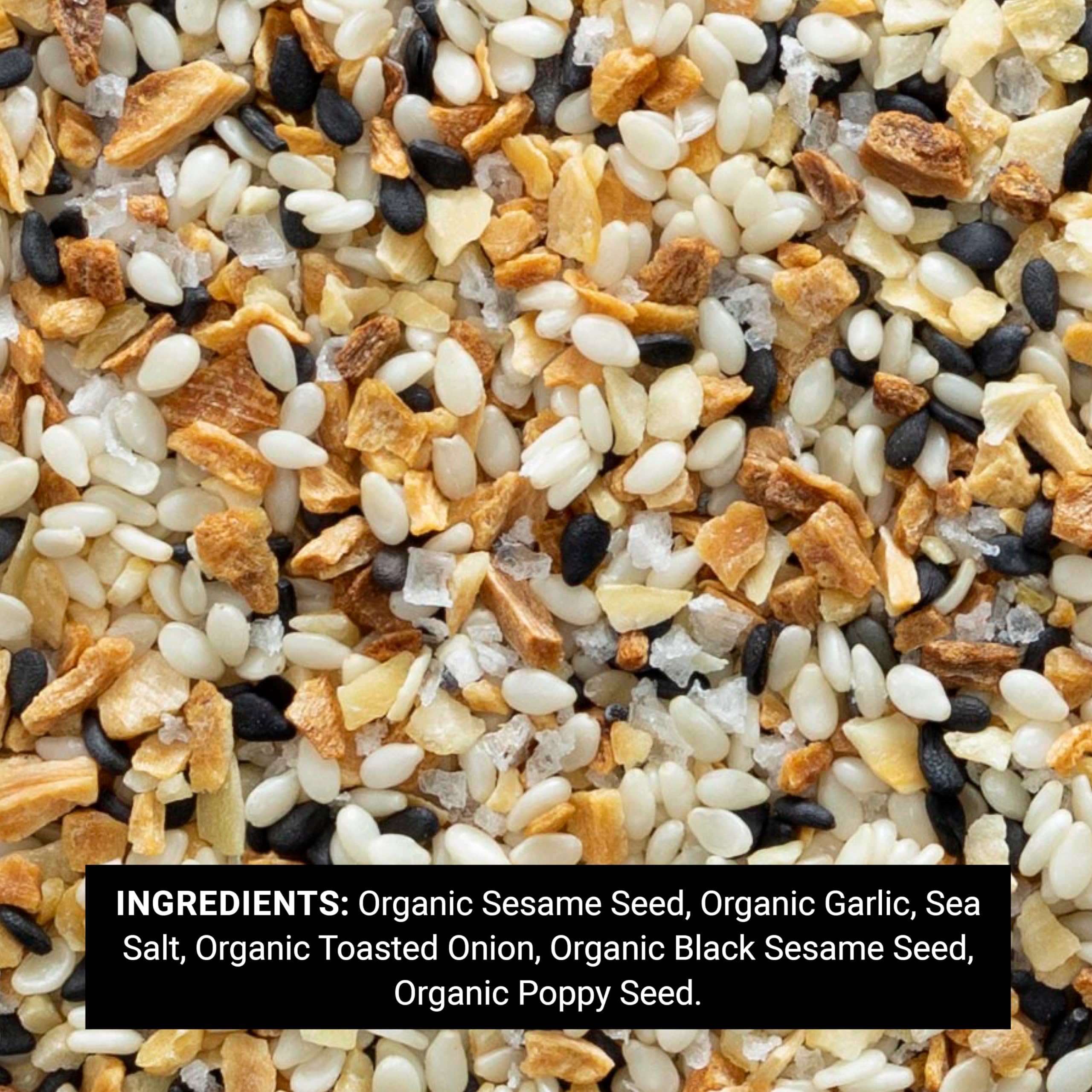 Frontier Co-op seed-and-spice close-up highlights crunchy texture and fresh-roasted flavor benefit