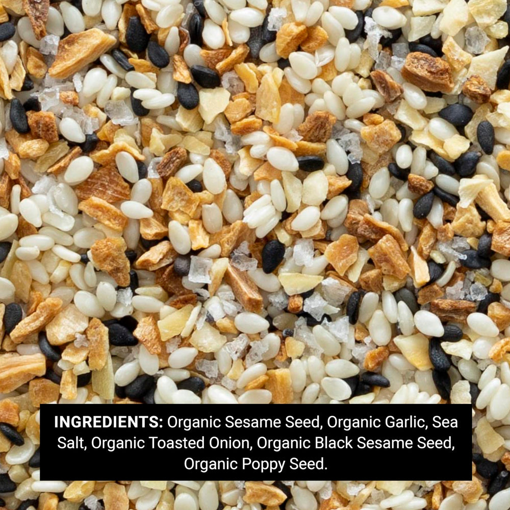 Frontier Co-op seed-and-spice close-up highlights crunchy texture and fresh-roasted flavor benefit