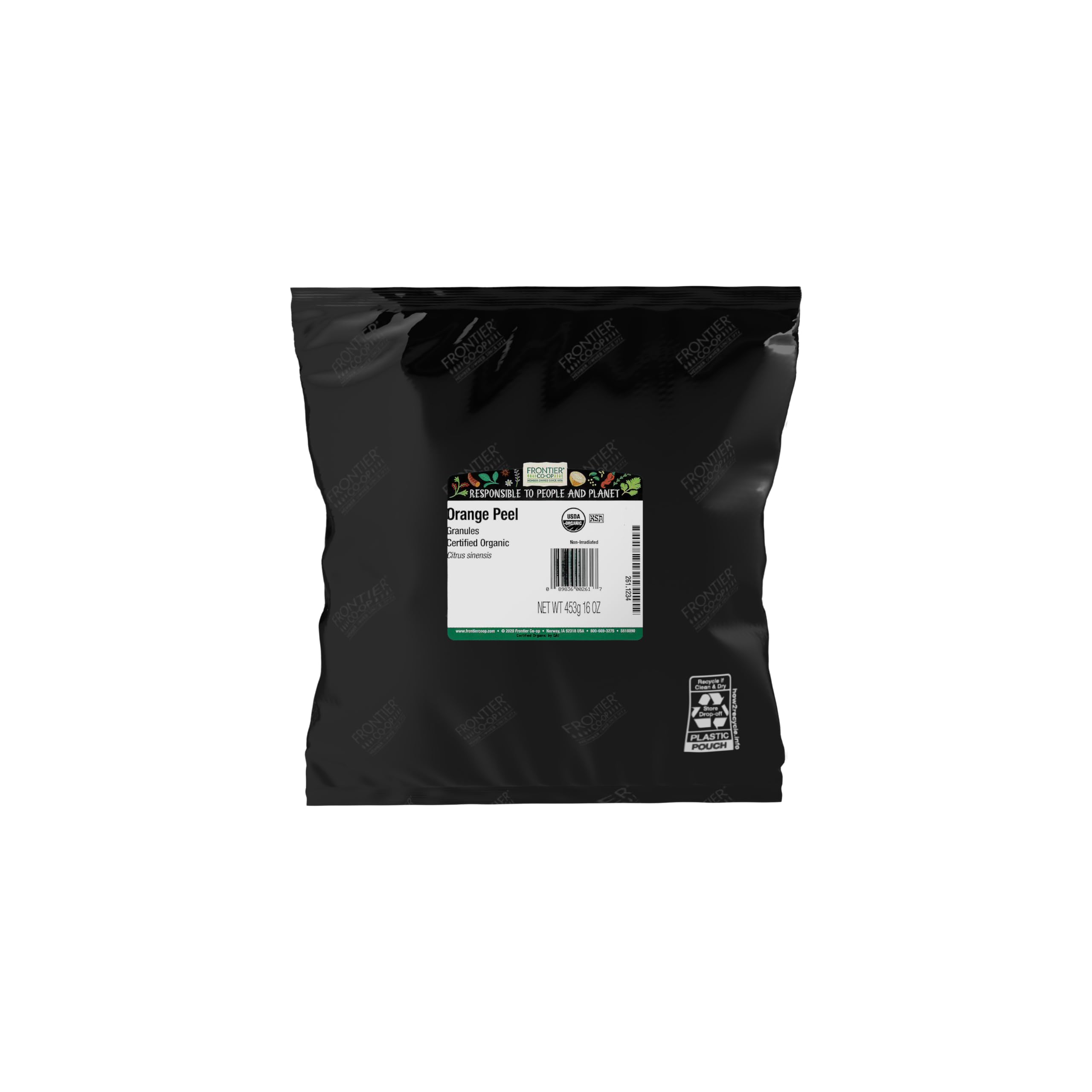 Frontier Co-op front packaging showing 1 lb bag and clear labeling, convenient bulk supply