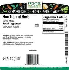 Frontier Co-op horehound close-up texture of cut leaves and stems for easy measuring benefit