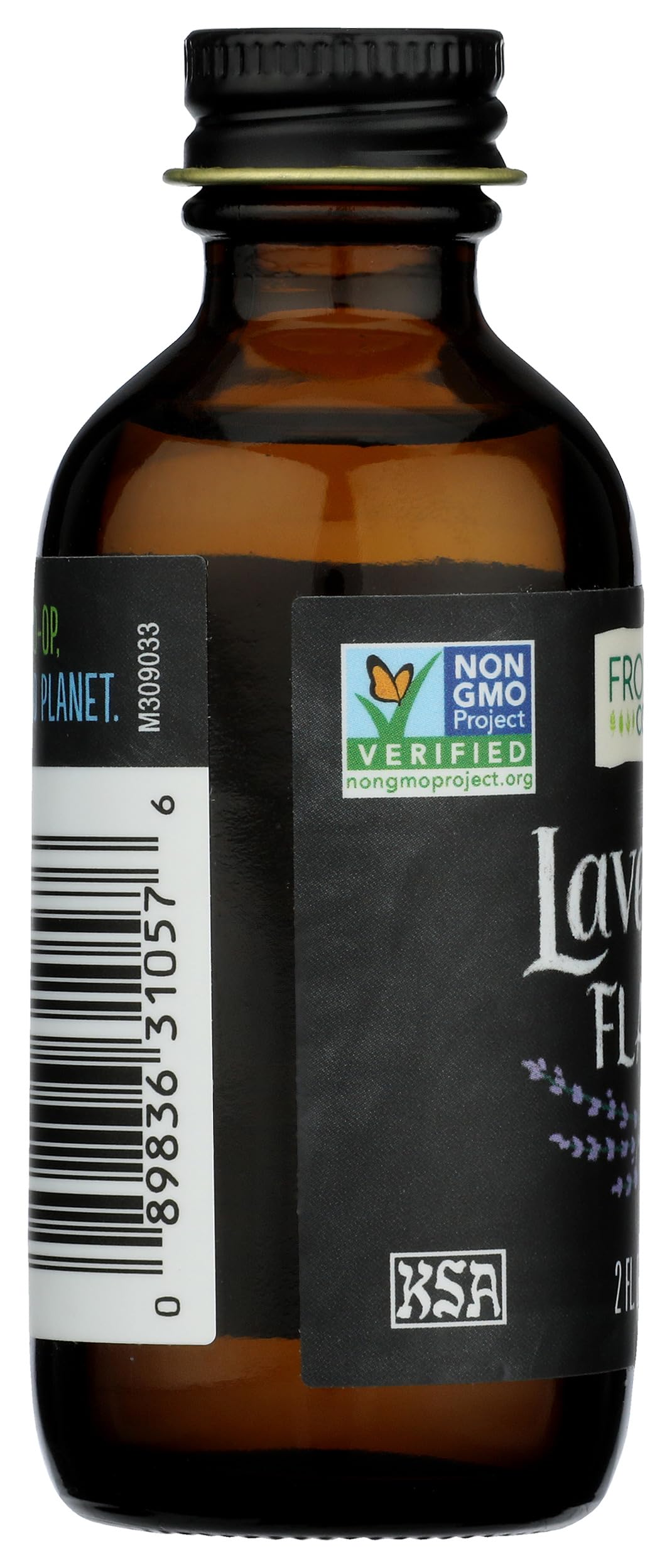 Frontier Co-op lavender flavor being poured into a mixing bowl for easy blending