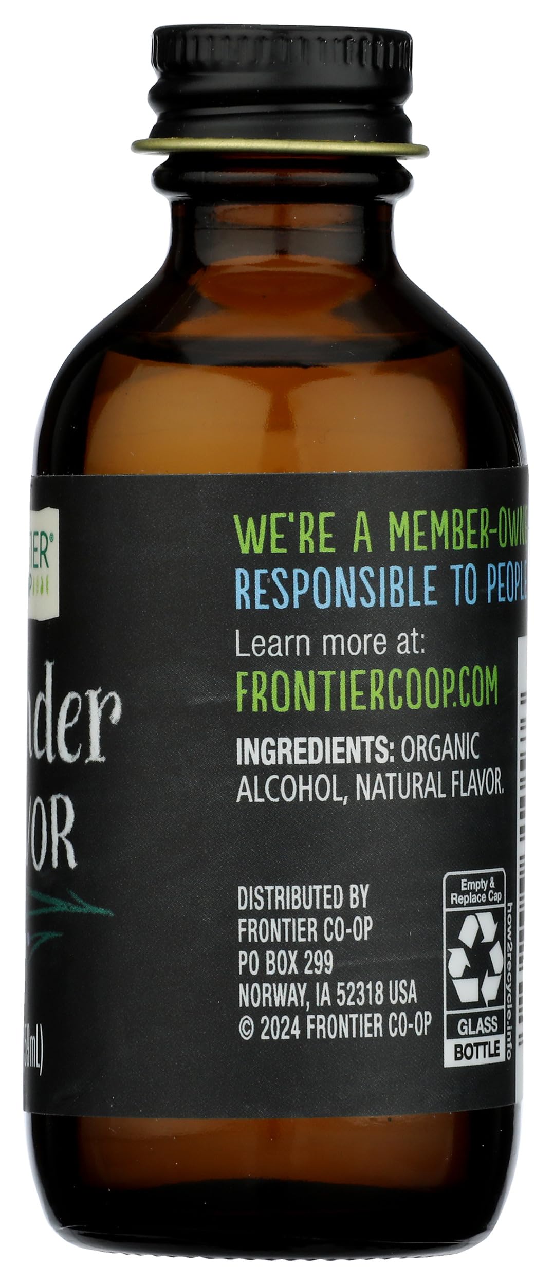 Frontier Co-op lavender flavor liquid texture close-up showing smooth, concentrated form
